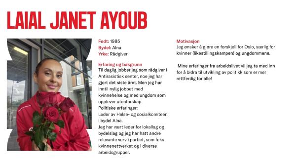 Laial Janet Ayoub stiller til valg