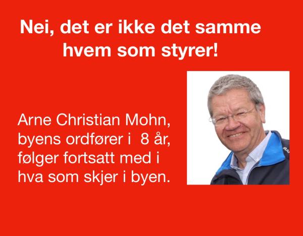 Arne-Christian Mohn og tittel for foredraget.