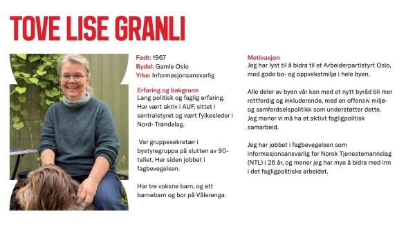 Tove Lise Granli stiller til valg