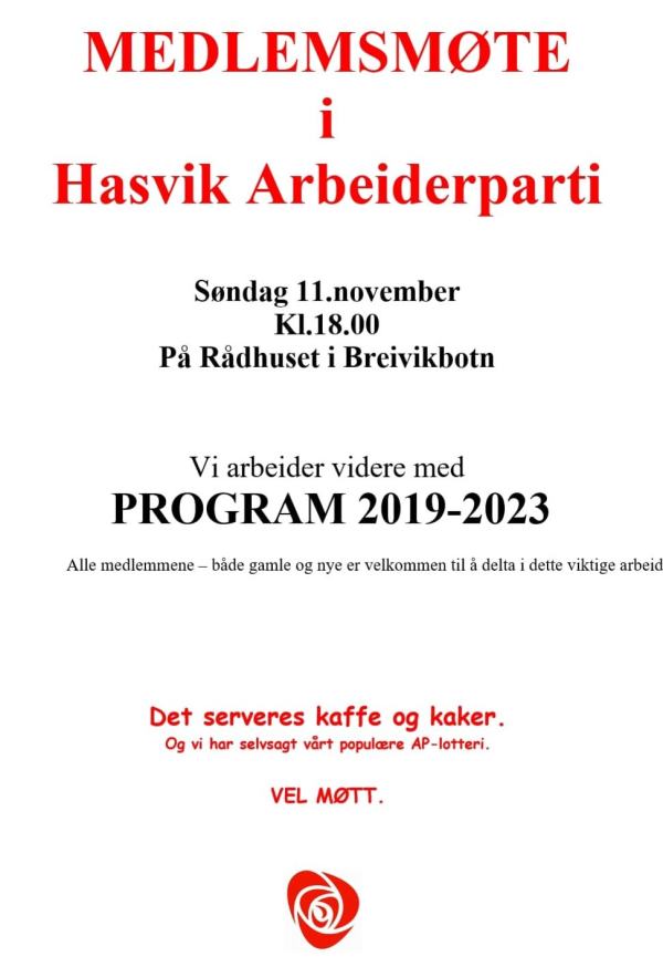 Program for 2019-2023 skal diskuteres