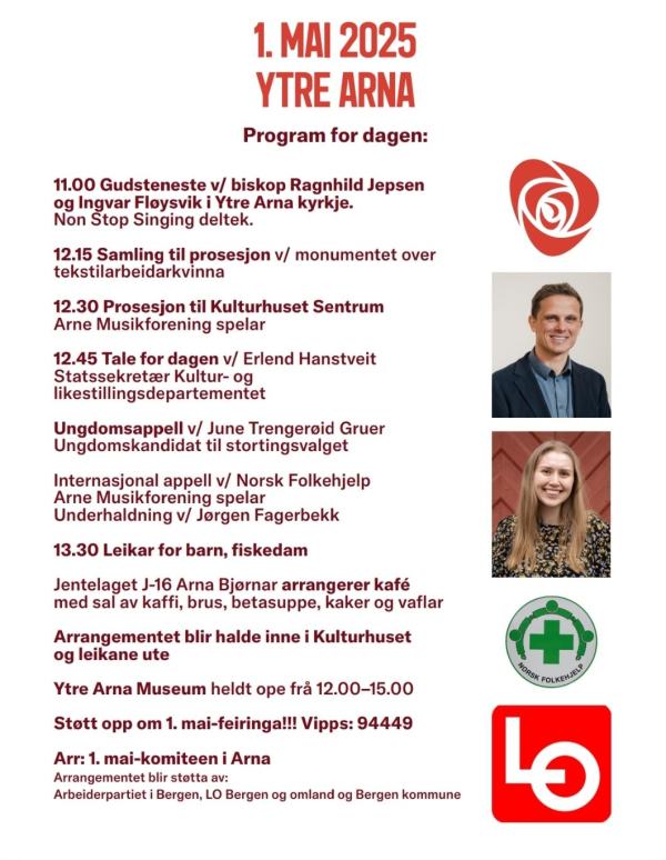Oversikt program for dagen 1.mai