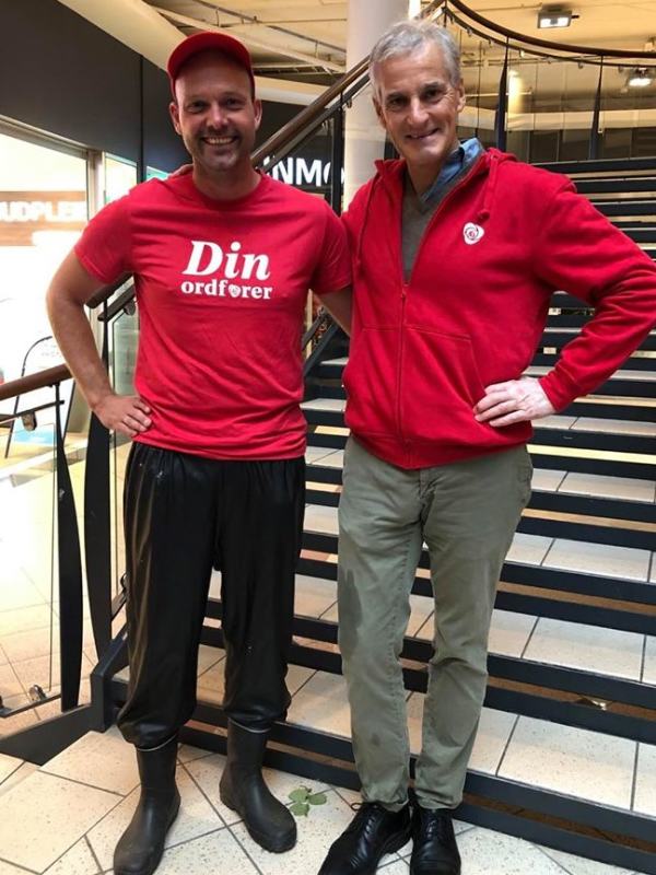 Sindre Martinsen-Evje og Jonas Gahr Støre