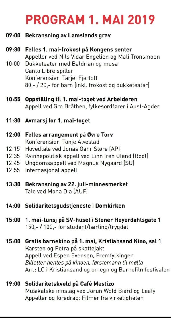 Programmet for dagen