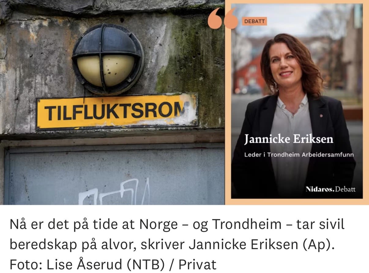 Jannicke Eriksen debattinnlegg Nidaros Tilflukrsrom