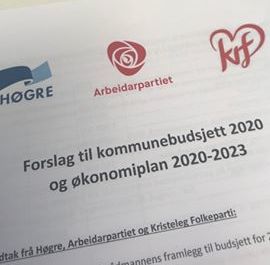 viser forsida på vedteke budsjett i formannskapet 27.11