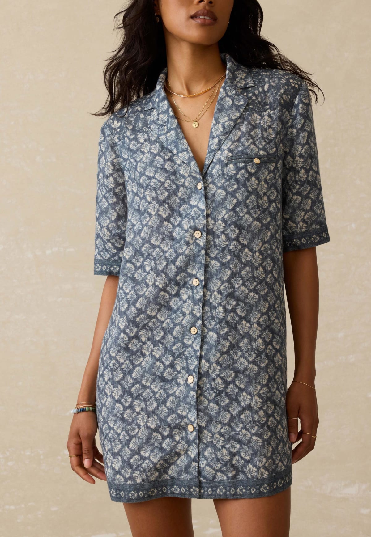 faherty linen dress Faherty Isha Linen Mini Dress