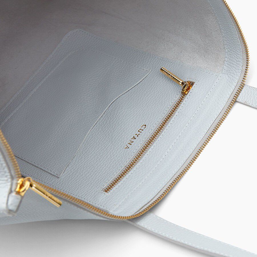 CUYANA グレー レザートートバッグ Small Easy Zipper Tote – Cuyana