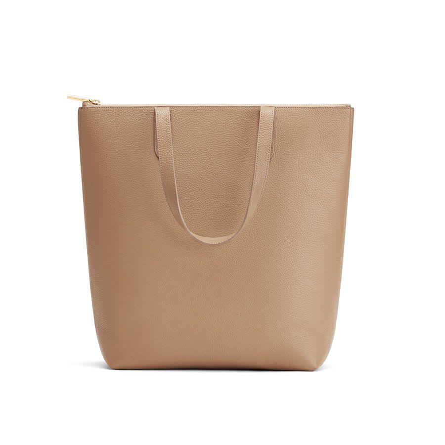 Cuyana, Bags, Cuyana Tall Structured Zipper Tote Cappuccino