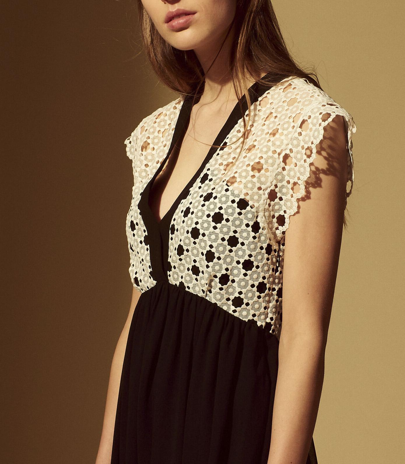 chinese dress ladies Sandro Romie Black Lace Backless Mini Dress Ladies  Afashionistastore