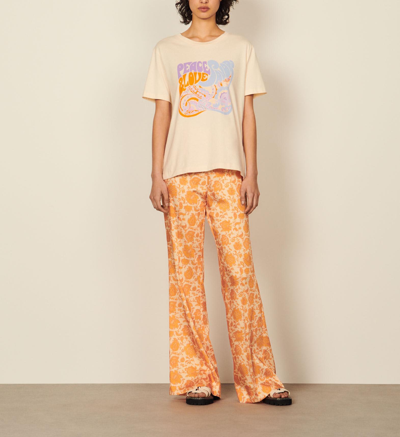 SANDRO ビーズ装飾 コットンTシャツ Organic cotton Peace T-shirt | Sandro | Sandro Secondhand