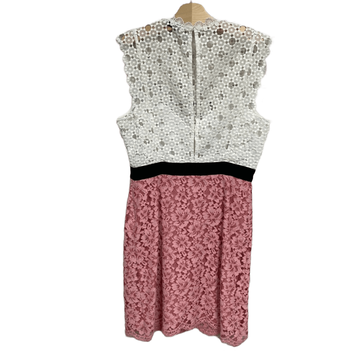 pink satin dress with black lace Satin and lace maxi dress with cutouts 46 (FR) / Light pink/Black