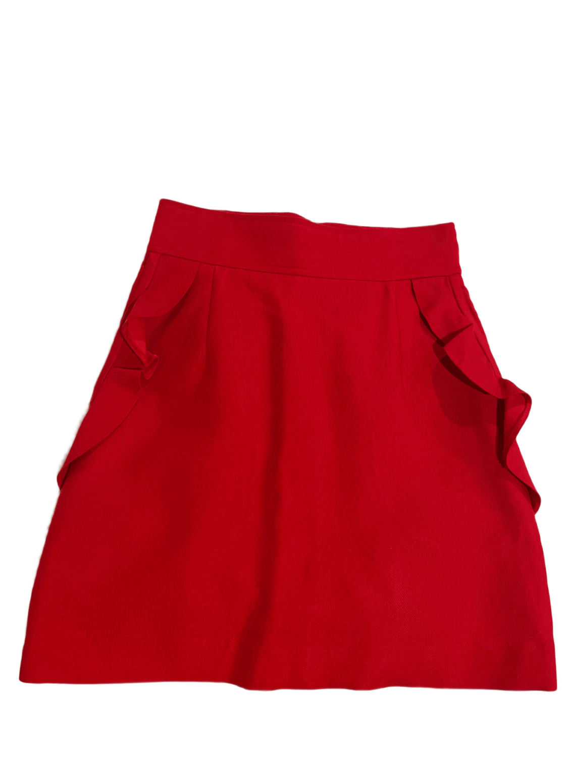 Cotton blend skirt with ruffled pockets | Sandro | Sandro