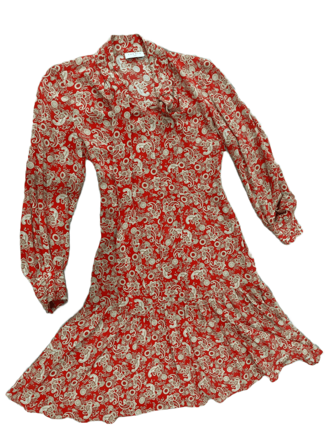 Sandro Parisサンドロパリス Long printed dress Bandana-print maxi dress brown For Women | Sandro Paris