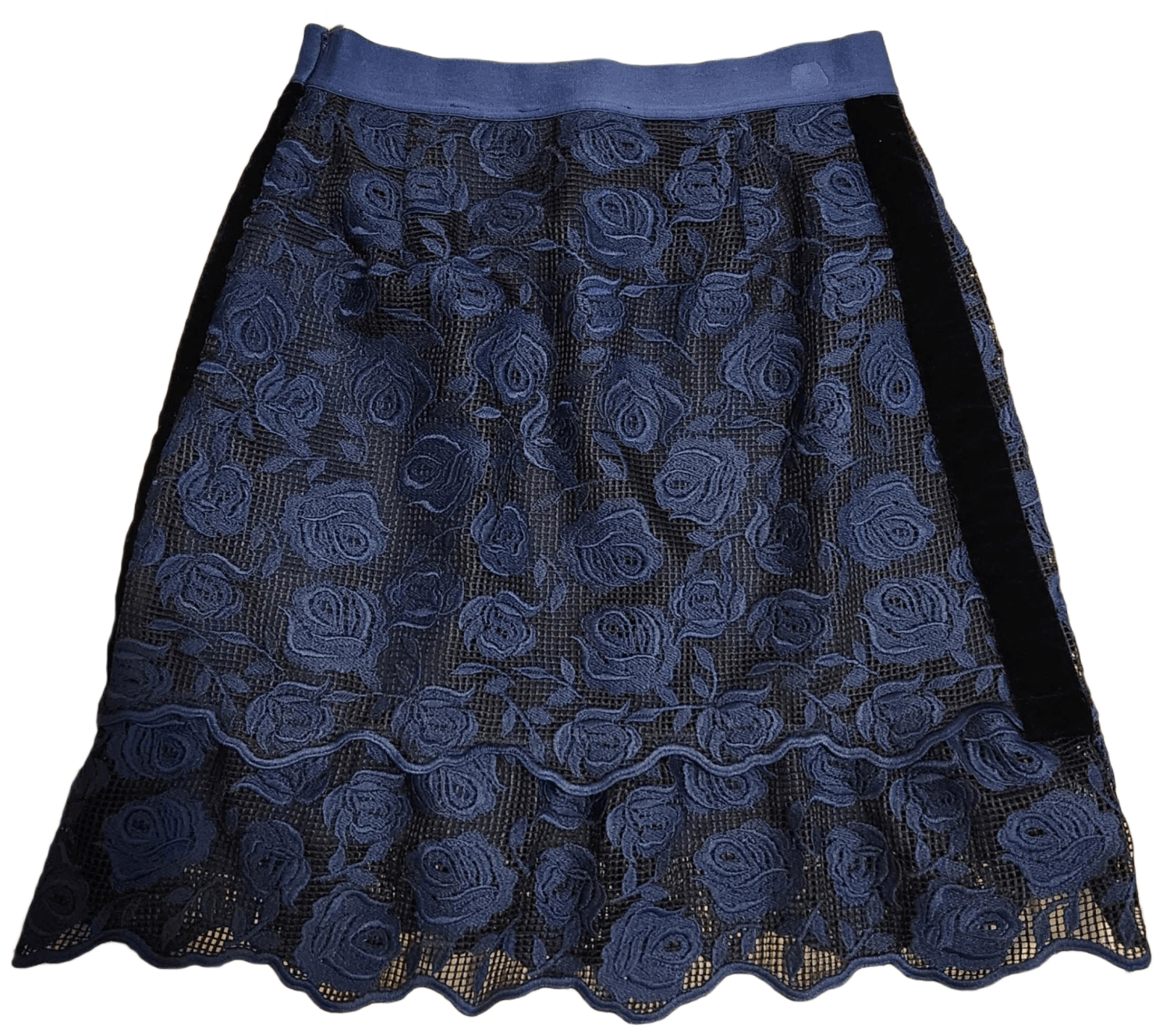 Rose lace skirt with velvet bands | Sandro | Sandro Secondhand