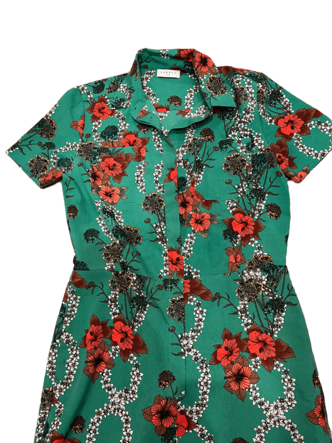 【海外限定】Sandroワンピース☆Floral-Print Short-Sleeve Wove Sandro_SFPSH00463-A265_F_1.jpg