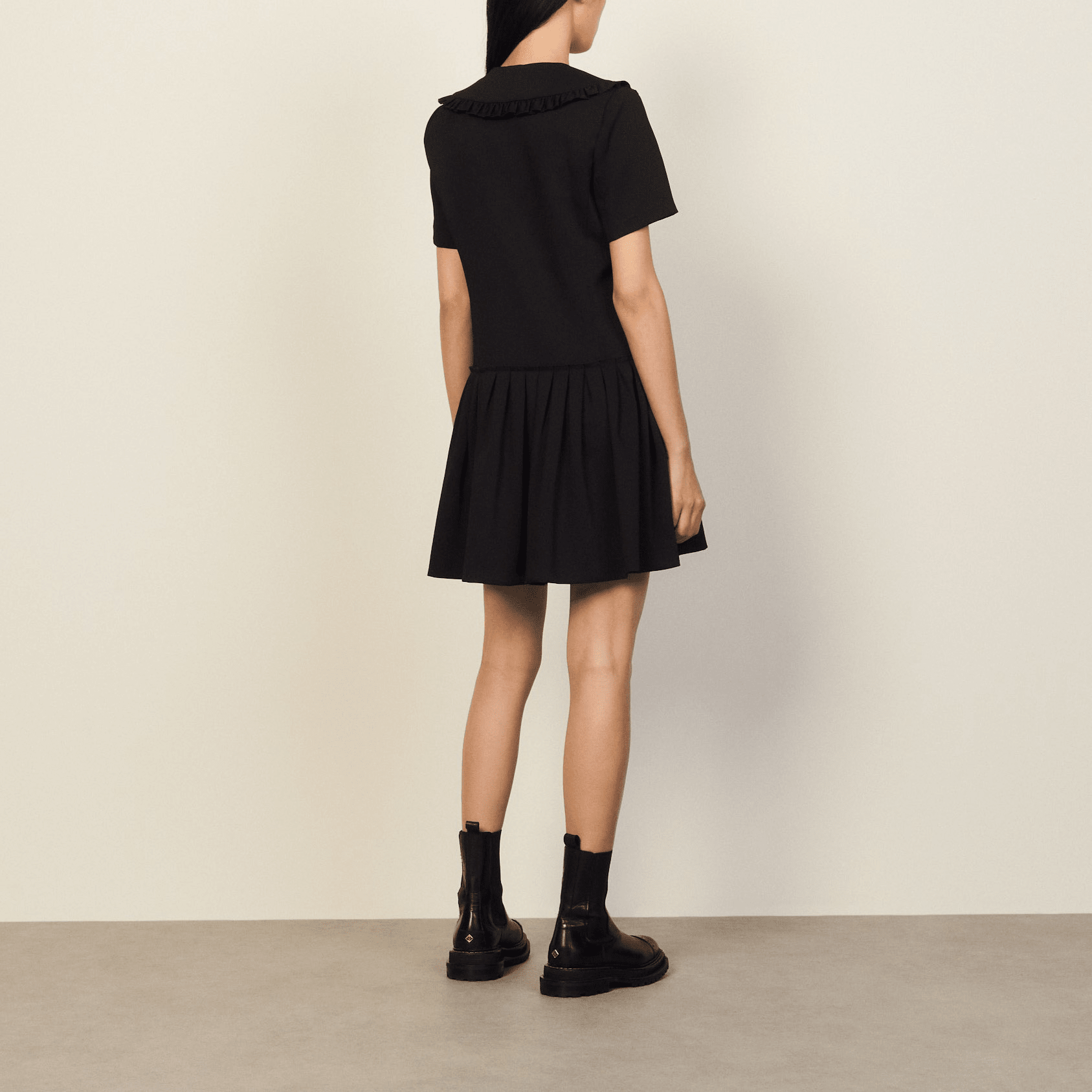 Short dress with large Peter Pan collar | Sandro | Sandro