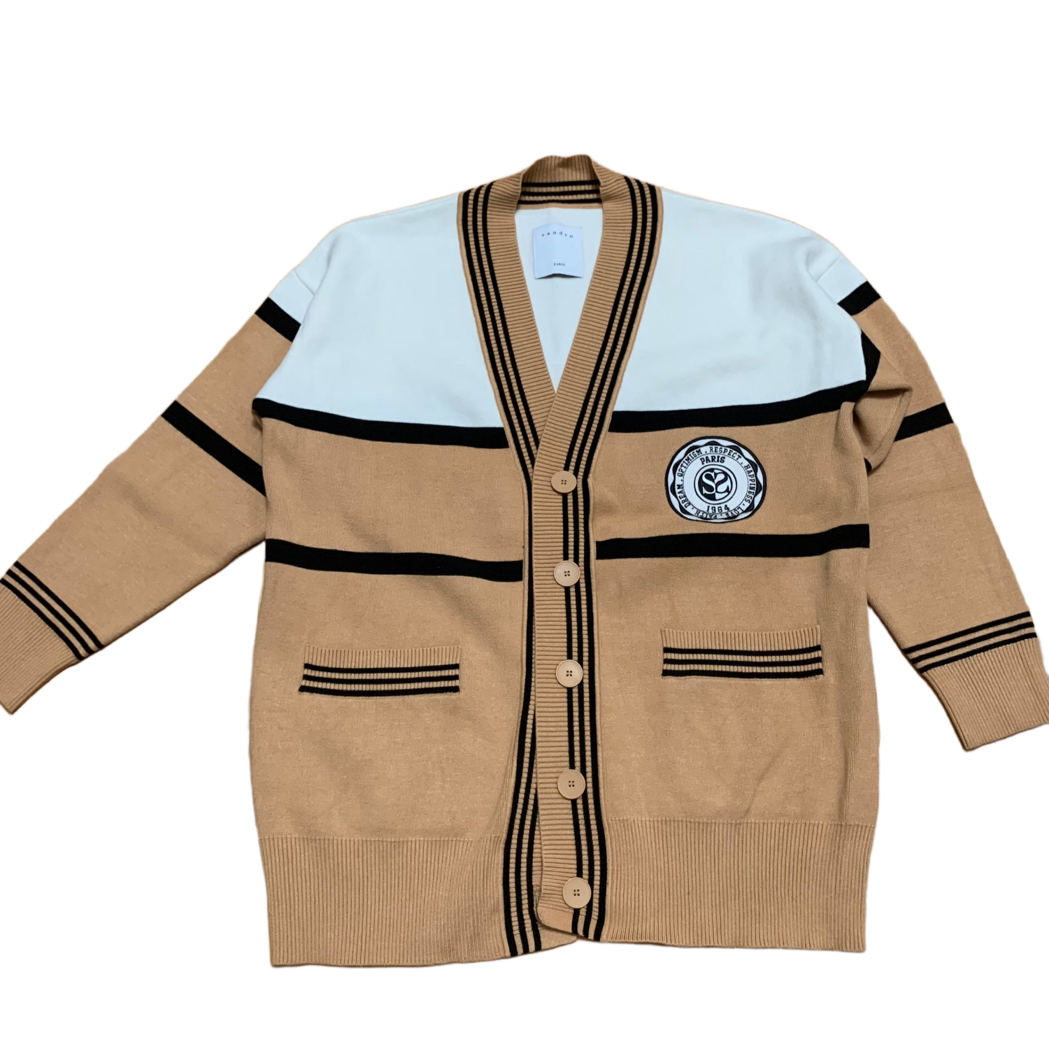 Oversized two-tone cardigan | Sandro | Sandro Secondhand