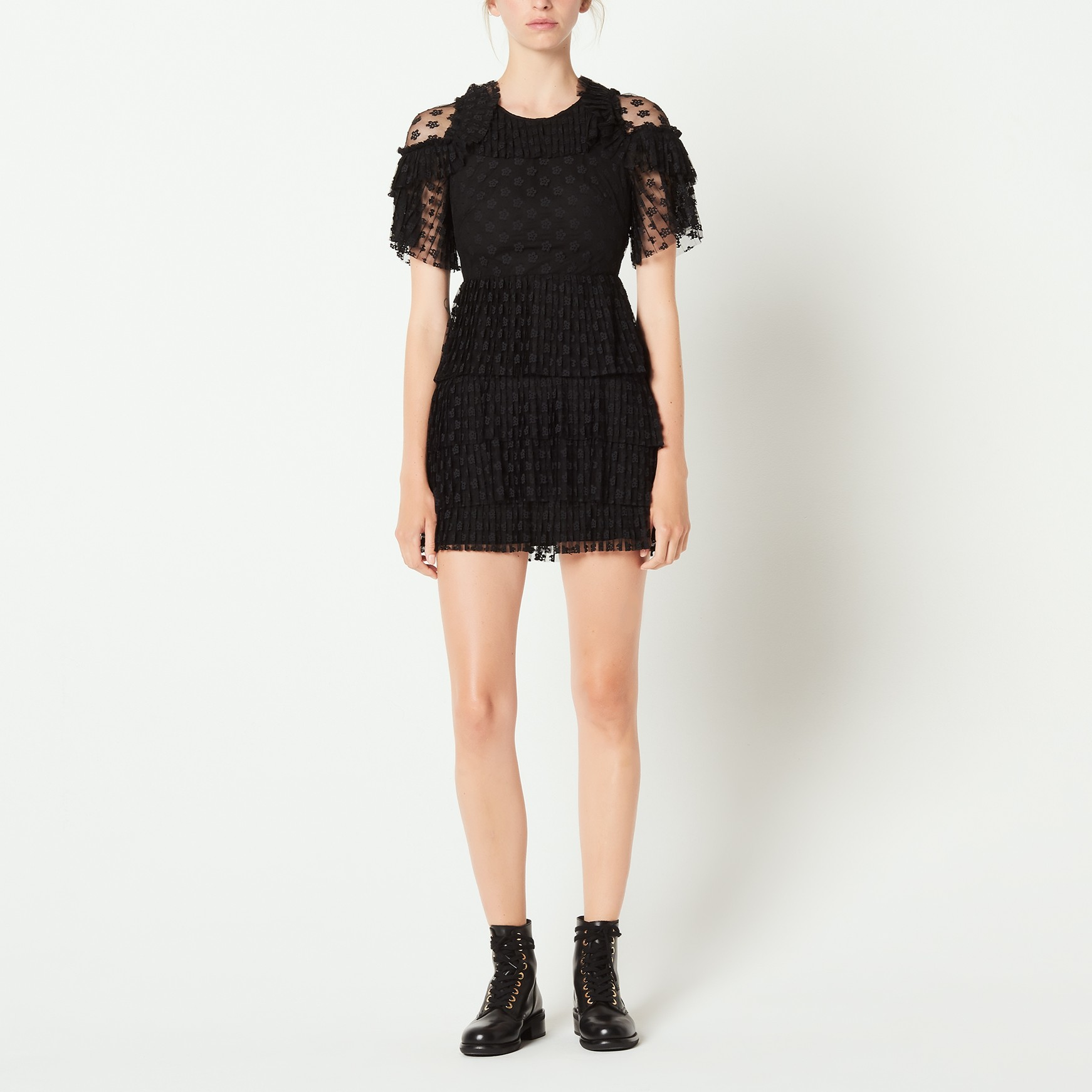 Pleated lace dress | Sandro | Sandro Secondhand