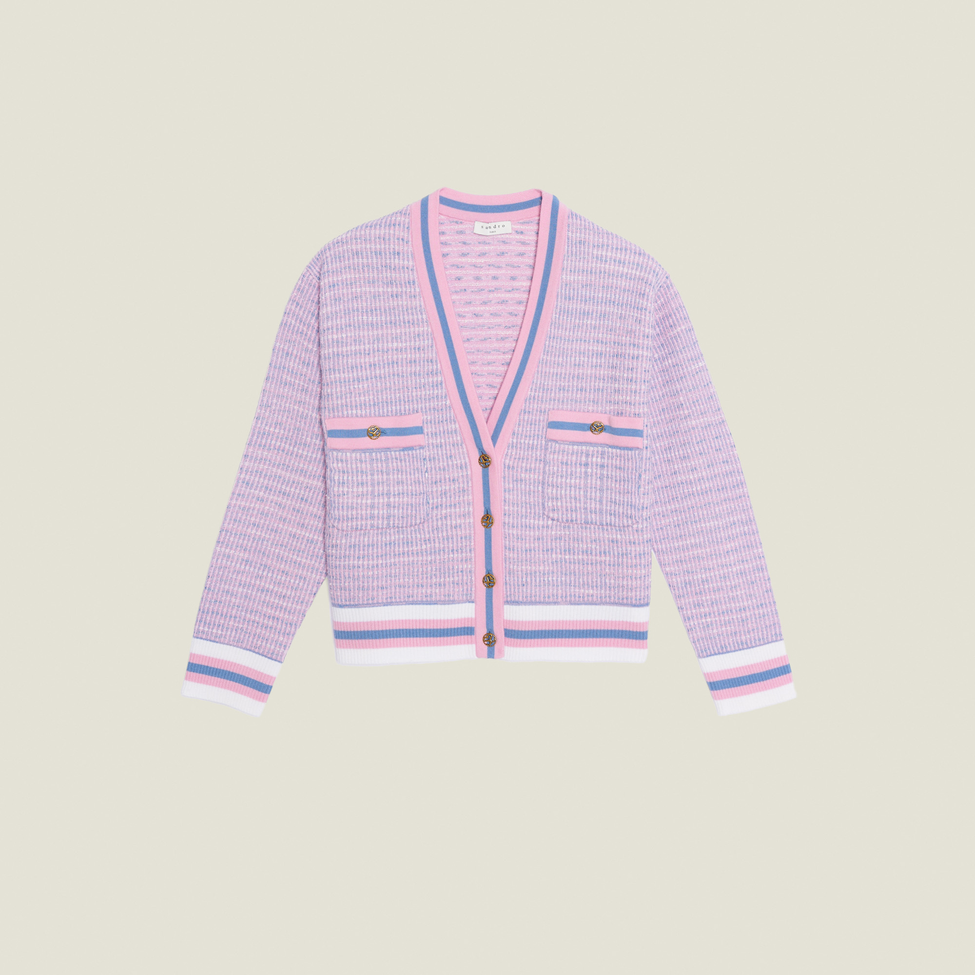 Cropped tweed effect cardigan | Sandro | Sandro Secondhand