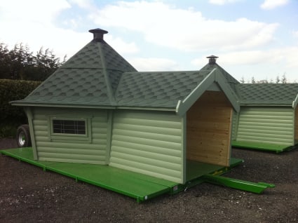 A Camping Cabin mounted atop a chassis to satisfy planning regulations.