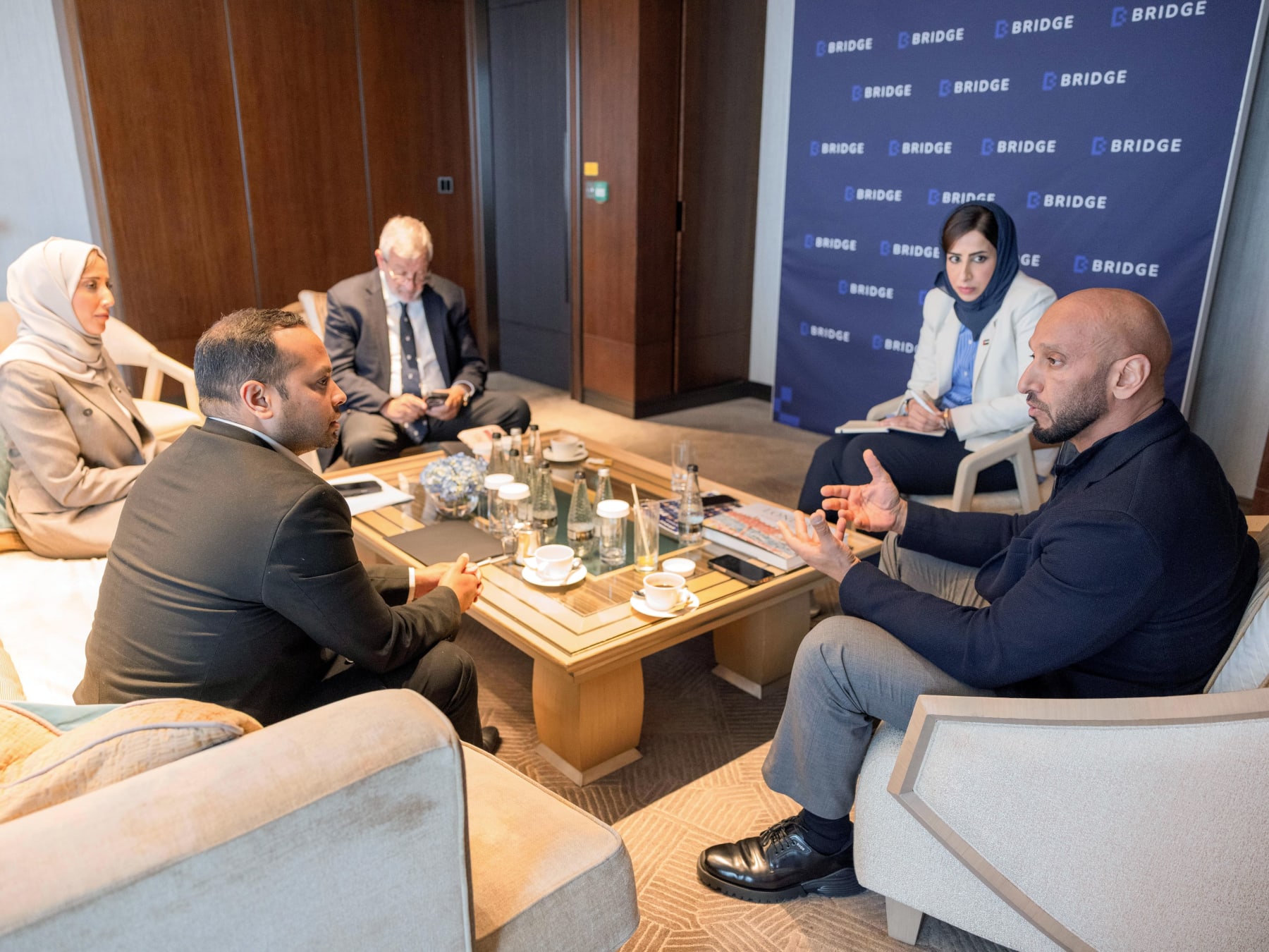 Abdulla Al Hamed holds talks with media leaders in London ahead of 'BRIDGE'
