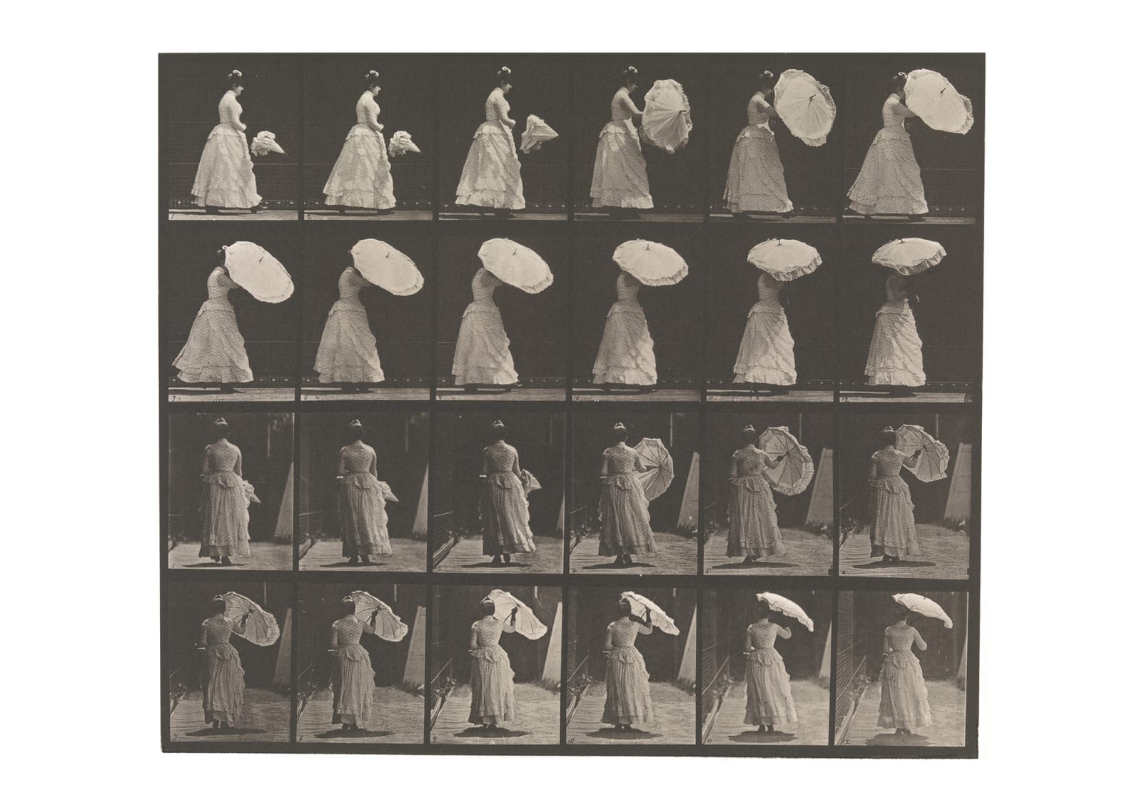 Woman Opening a Parasol