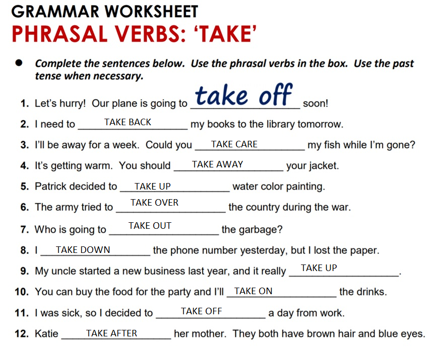 Phrasal Verb – Take Back «