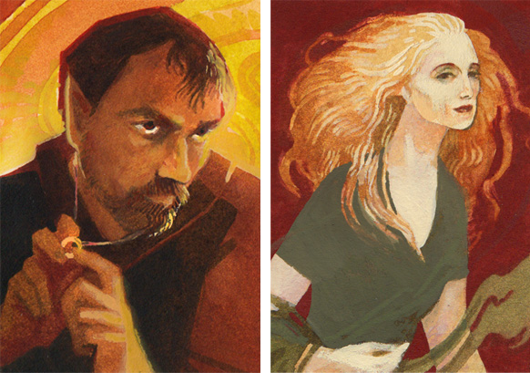 Donato Giancola and Rebecca Guay portraits by Serena Malyon