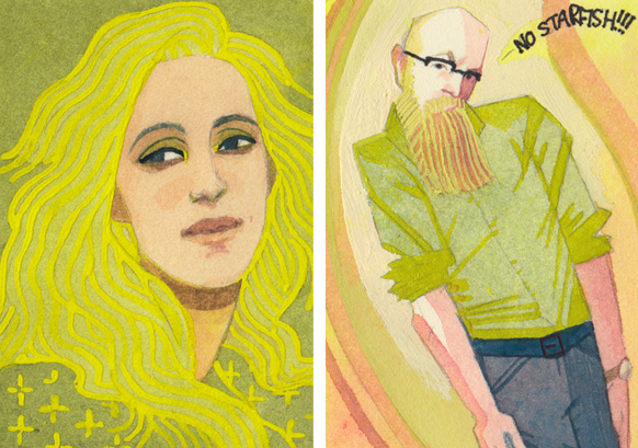 Lauren Panepinto and Scott Fischer portraits by Serena Malyon