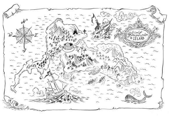 Adam Stower Robinson Crusoe Map