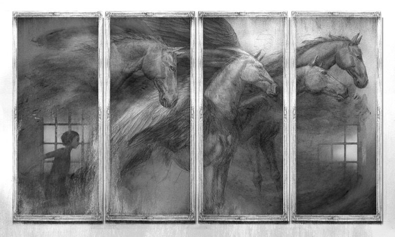 Levi Pinfold- Horses of Briar Hill- Horses Through Mirrors