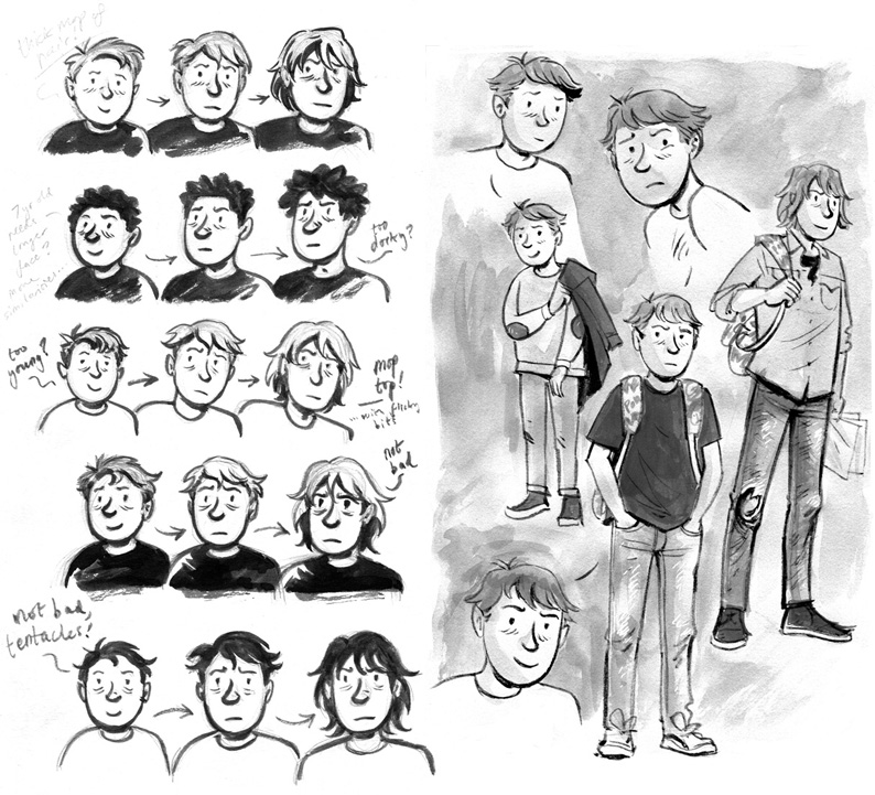 Either Way Character Sketches by Euan Cook