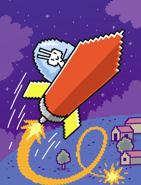 Press Start Super Rabbit Boy Blasts Off by Thomas Flintham