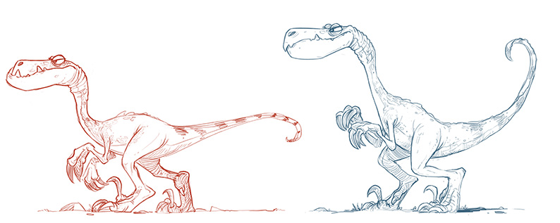 Jonny Duddle Gigantosaurus TV character sketches