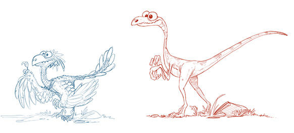 Jonny Duddle Gigantosaurus TV character sketches