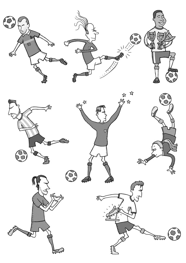 Football School Star Players Illustrated by Spike Gerrell