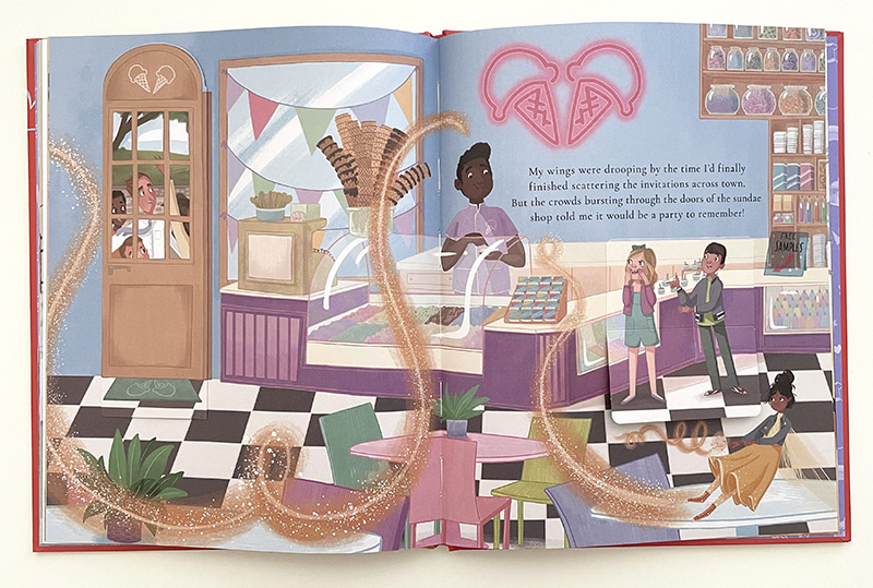 spread from Zizzi Moonbeam - Fairy Party Planner illustrated by Natalie Smillie