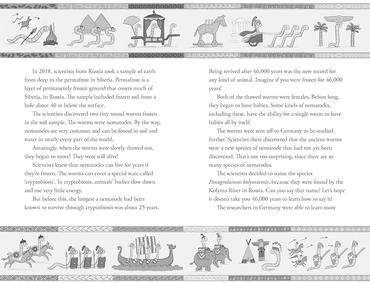 Frozen Worms heiroglyph illustration by Emily Fox