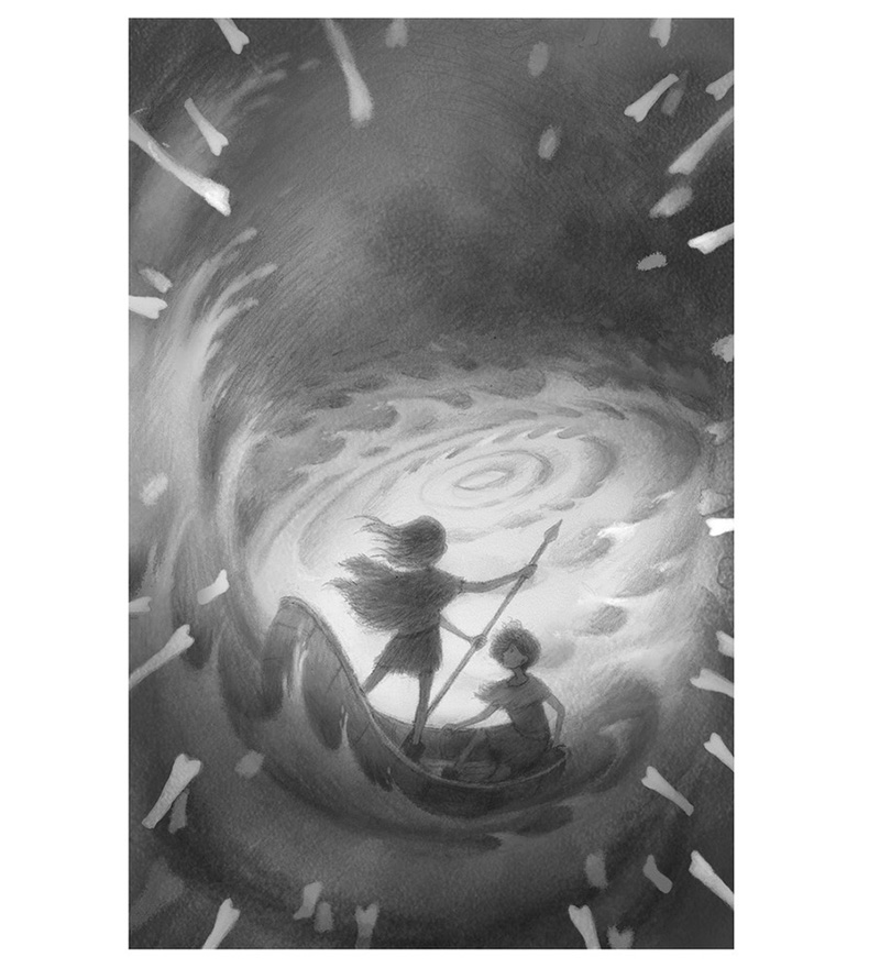 rough for The Ocean and the Bones cover
