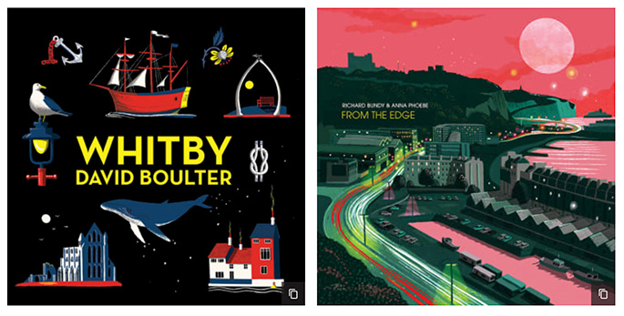 Whitby and From The Edge record sleeve designs