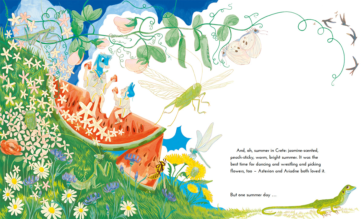 Aterion and Ariadne eat melon on a summers day in Crete