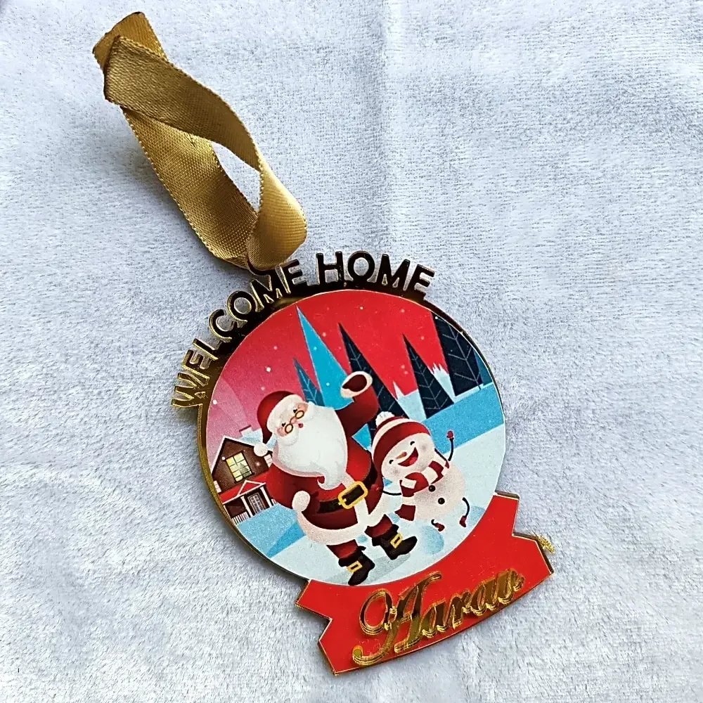 Personalized Name Christmas Tree Hanging Santa Ornaments