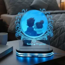 Personalized Couple Name 3D Illusion LED Acrylic Night Lamp For Home Decor