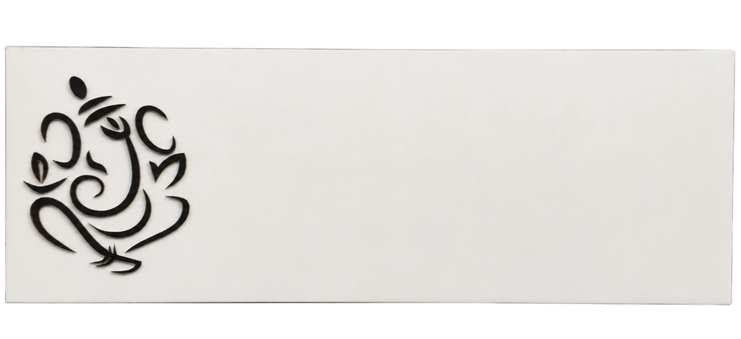 Customisable Acrylic Name Plate with Ganesha, 14 x 5 Inch