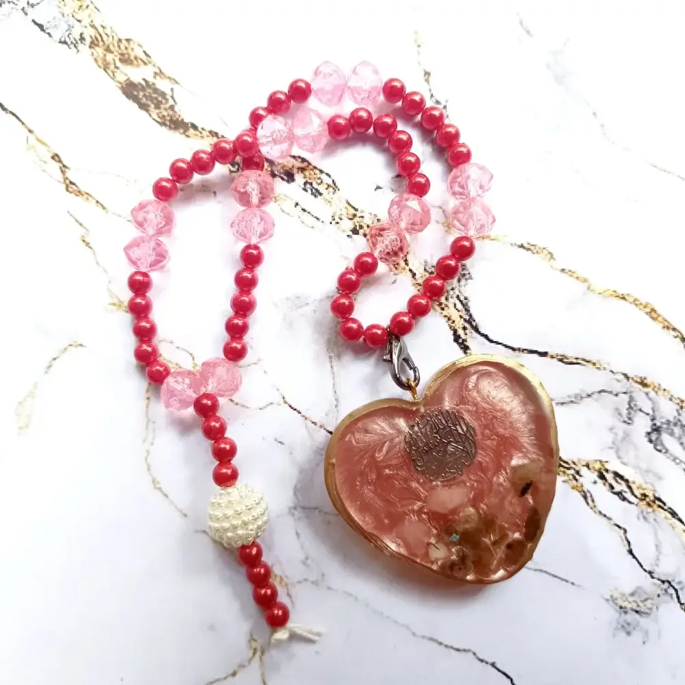 Car hanging handmade islamic resin pendent with tasbeeh for gifting