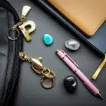 Handmade Resin Letter Keychain for Girls, Metal Keyring, Backpack Bag Decoration, Stylish Gift for Girls