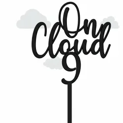   Happy Birthday On Cloud 9 Acrylic Cake Topper