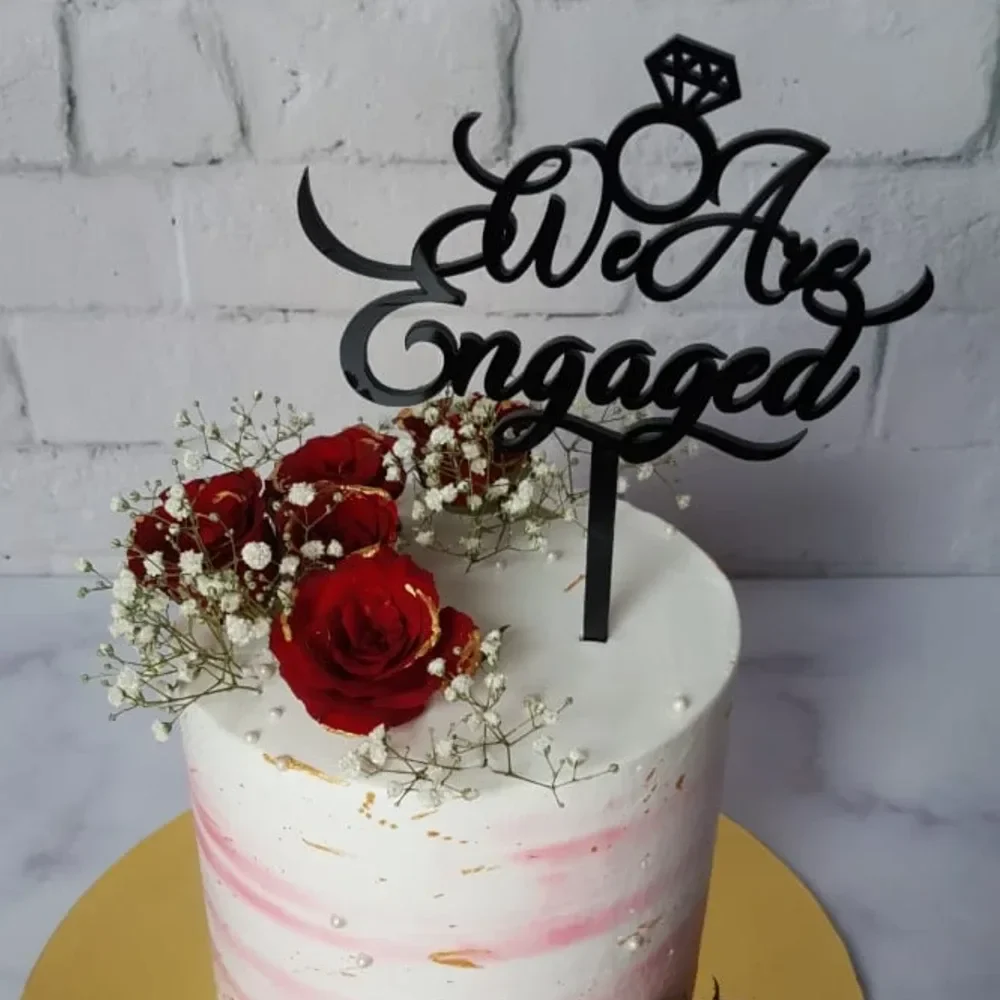 Engagement Cake Topper Diamond Ring Design for Wedding, Engagement Cake Accessory
