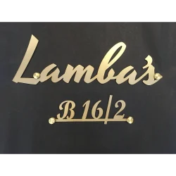 Custom Name Plate, SS 304 Grade, Gold Mat Brush Finish, PU Coating, 45.72 x 25.4 cm, Customisable Name and Size