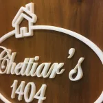 Customisable House Name Plate, White Acrylic, Oval Shape, 30 x 23 cm, with House Icon